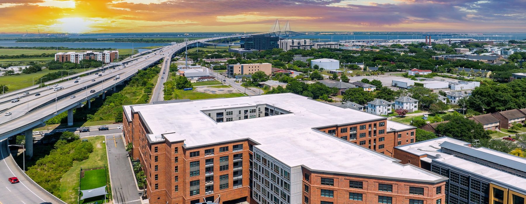 a high angle view of a building