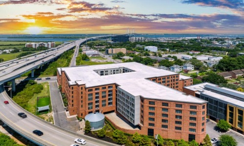 a high angle view of a building